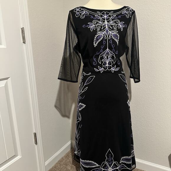 EShakti Whimsigoth Floral Embroidered Lace Dress Sz 20 2XL Dark Romance Sheer - Picture 8 of 13